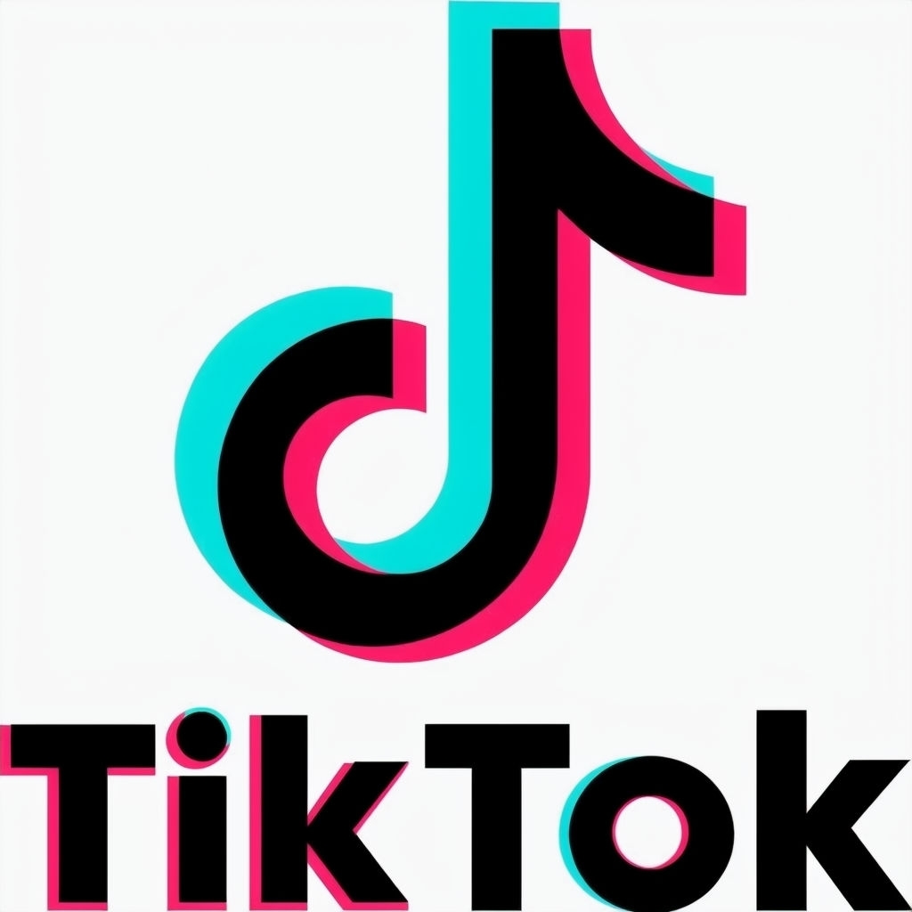 Vibrant TikTok Logo Design with Musical Note Elements Logo