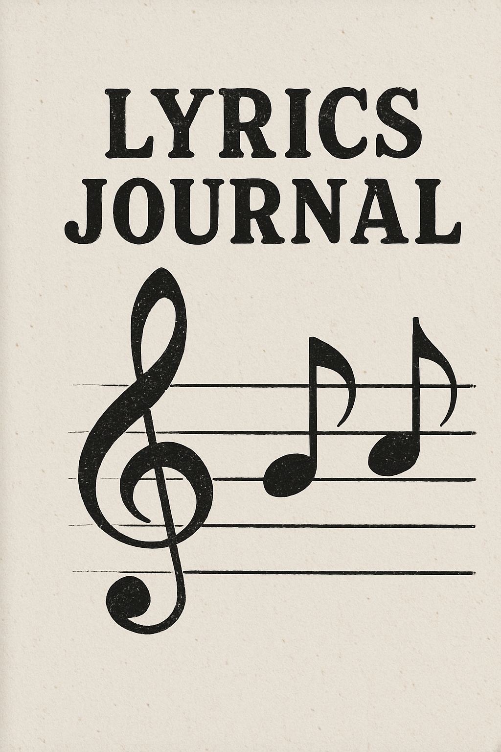 Minimalist Lyrics Journal with Musical Symbols EBook Cover