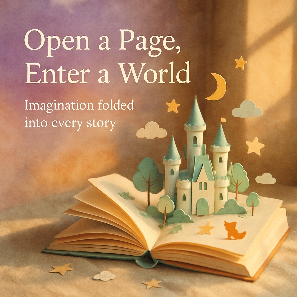 Whimsical Pop-Up Book Art with Charming Castle Illustration Ads