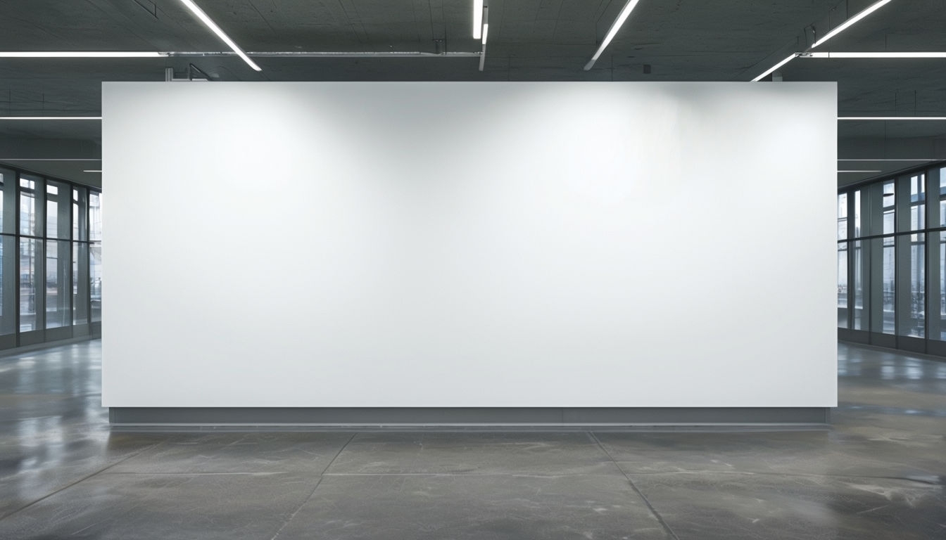 Modern Minimalist White Wall Display Mockup