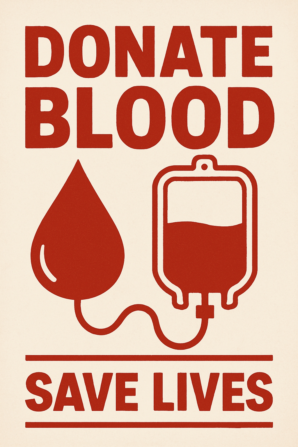 Minimalist Blood Donation Encouragement Poster with Icons