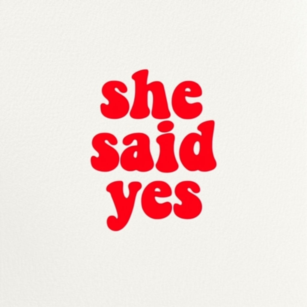 She Said Yes Minimalist Engagement Announcement T-Shirt