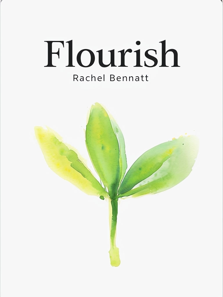 Modern Minimalist Flourish EBook Cover with Watercolor Leaf