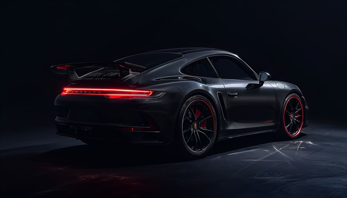 Sleek Dark Gray Porsche Sports Car Illustrated Virtual Background