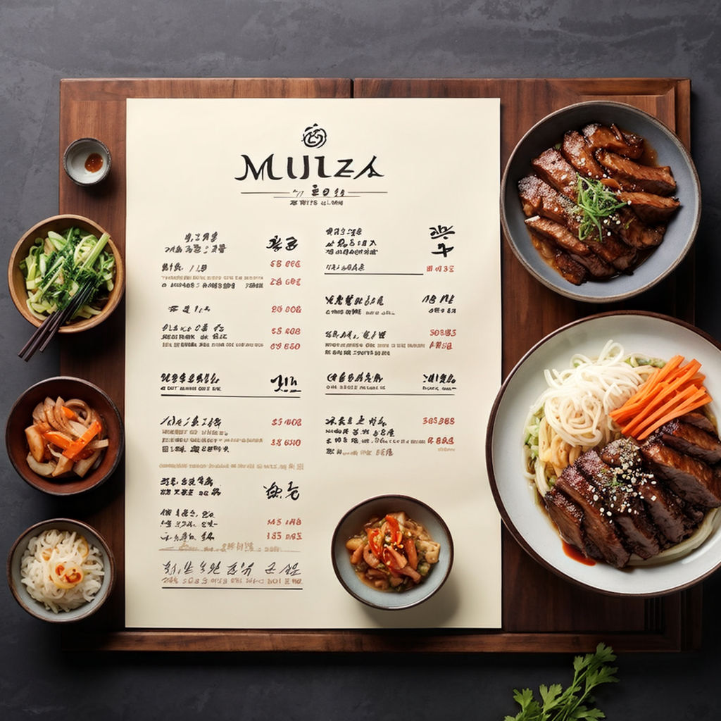 Korean traditional food menu designed elegantly with calligr... by 24