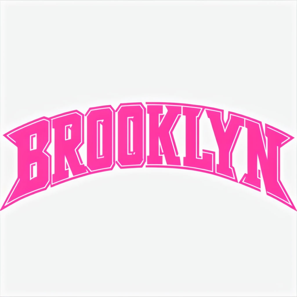Bold Hot Pink Brooklyn Graphic Design T-Shirt