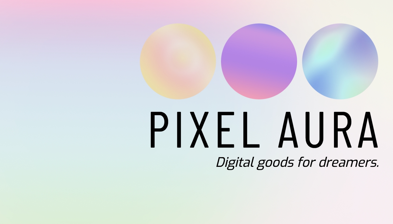 Minimalist Pixel Aura Gradient Circles Digital Banner