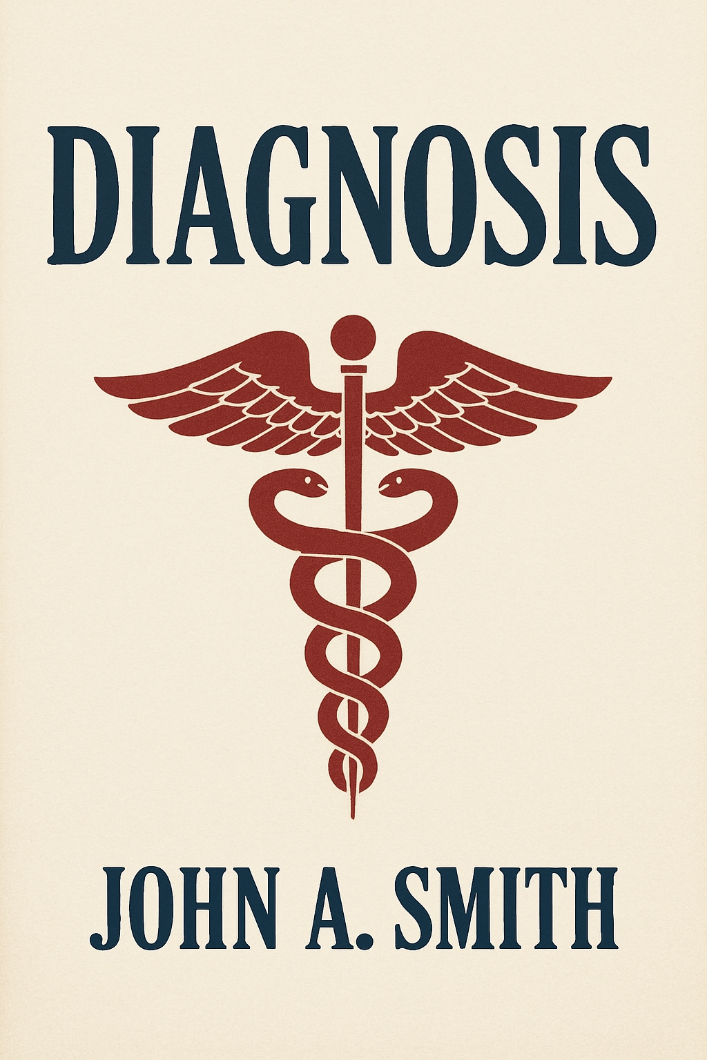 Minimalist Caduceus Diagnosis Medical EBook Cover Design