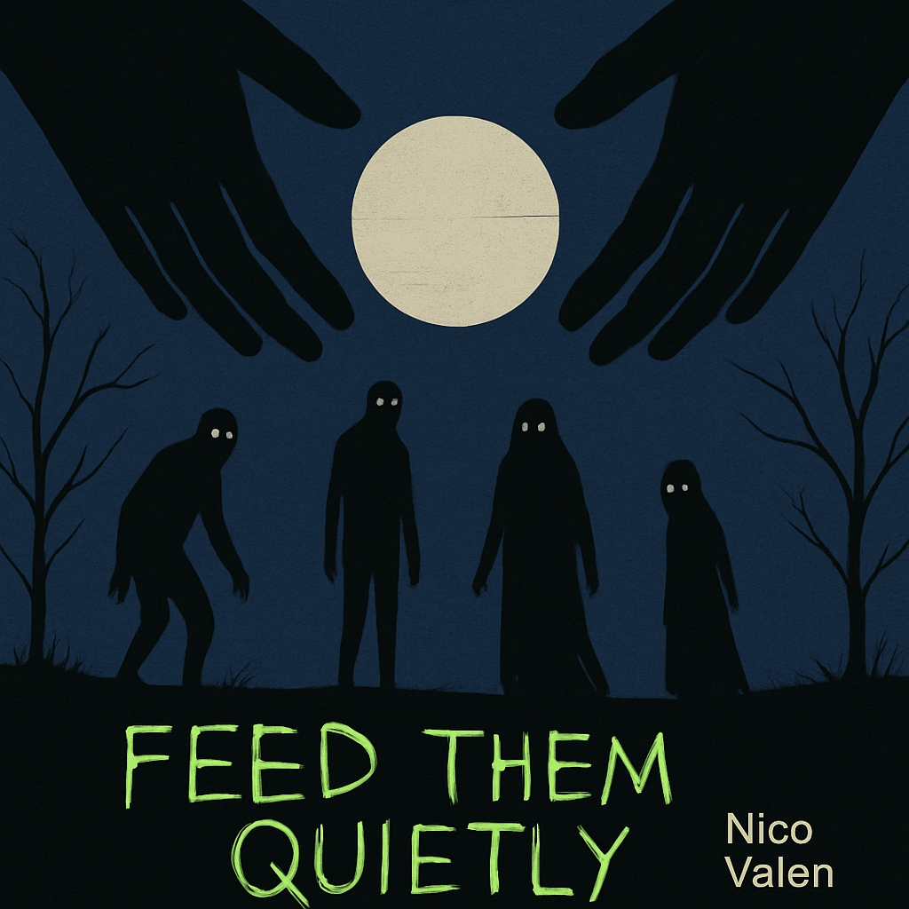 Eerie Shadowy Figures with Full Moon and Dark Trees Album Cover