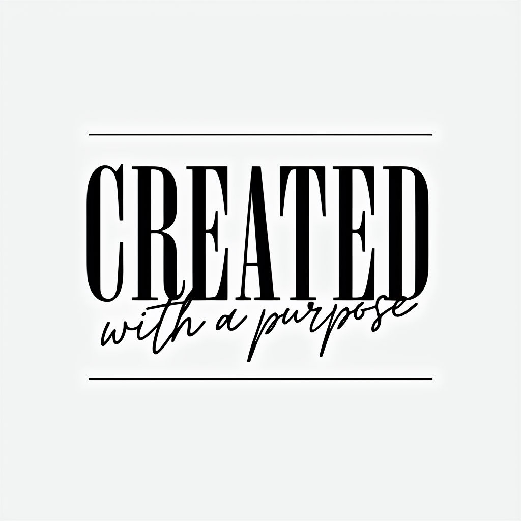 Motivational Created with a Purpose Typography Hat Design