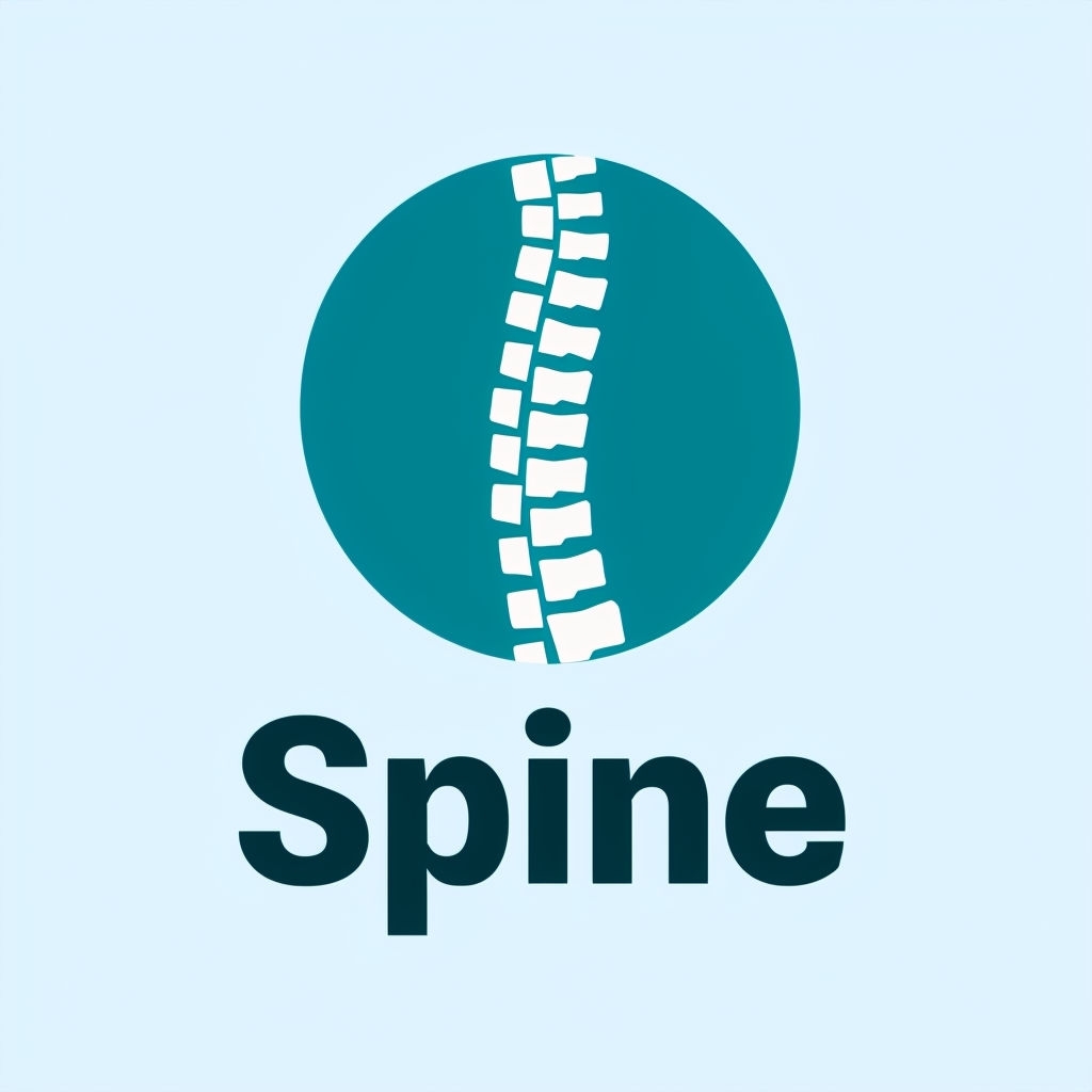 Modern Teal Spine Logo with Minimalist Design Elements