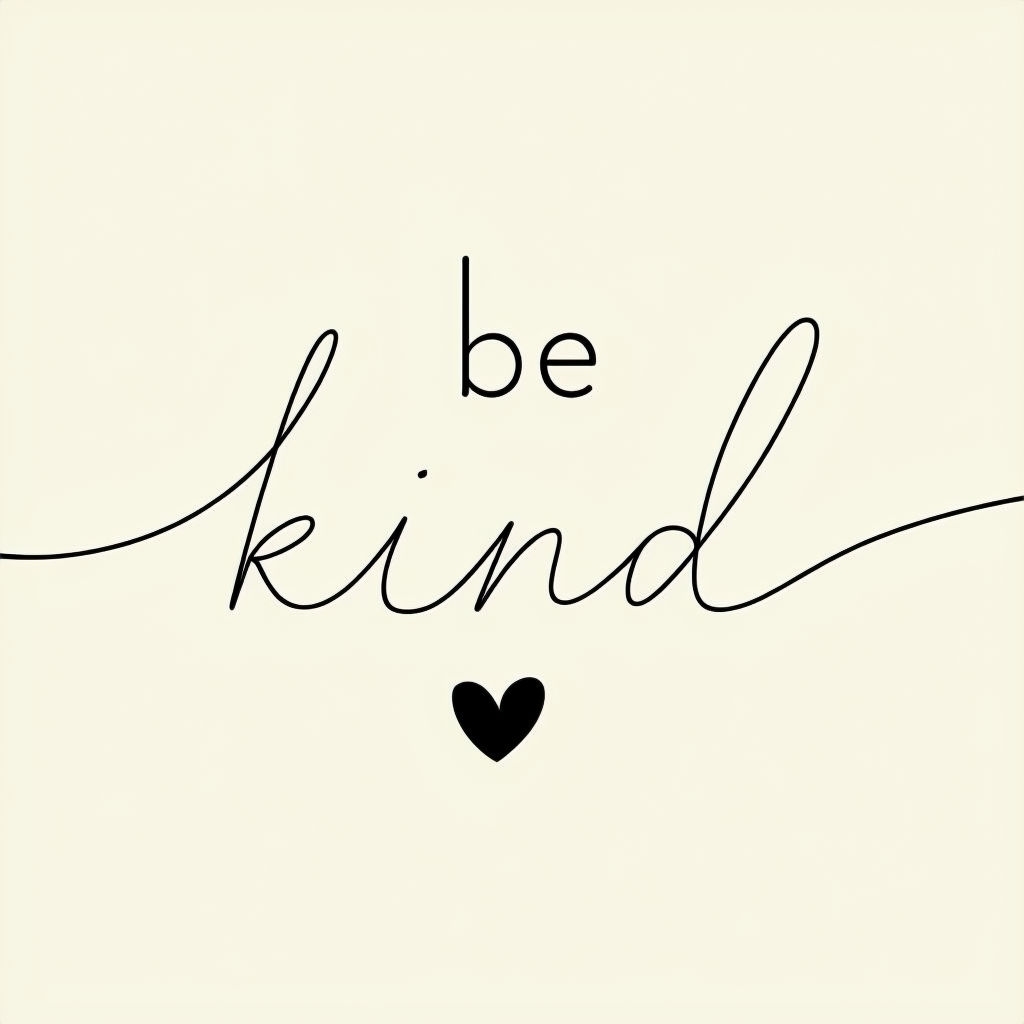 Be Kind Minimalist Handwritten Typography T-Shirt