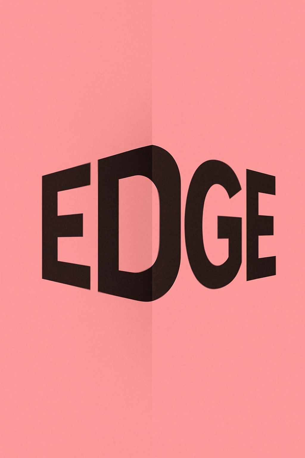Abstract Bold EDGE Text Design on Light Pink Background T-Shirt