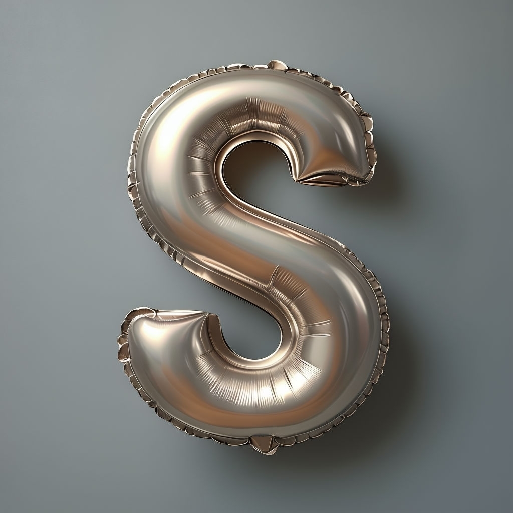 Luxurious Platinum Letter S Balloon Design for Monogram