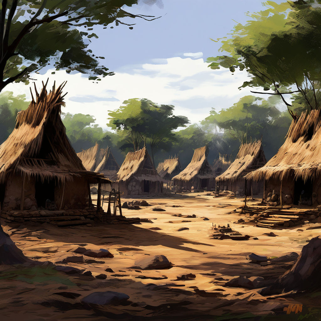 Draw a primitive village. I want you to draw the primitive t... by 오재국 ...