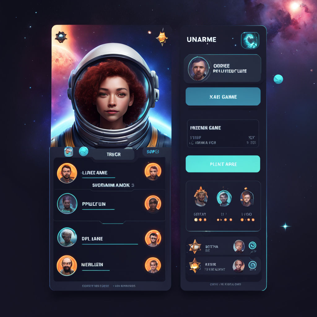 A space game ui design to display their profile picture by L Od ...