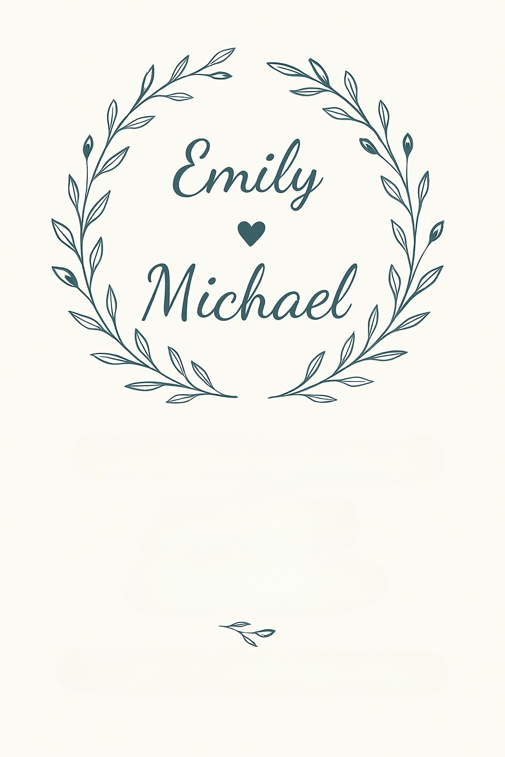 Elegant Minimalist Wedding Invitation with Teal Wreath Design Cards & Invites