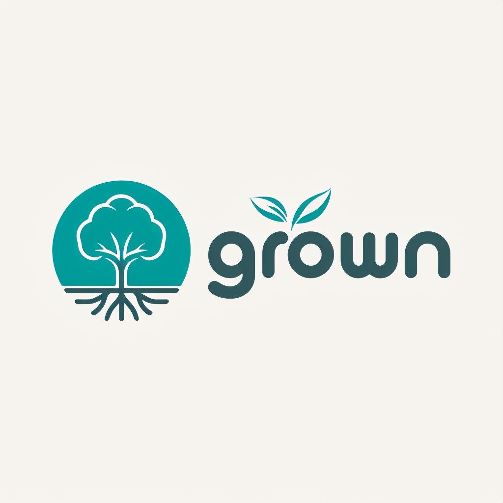 Modern Minimalist Grown Logo with Nature-Inspired Elements