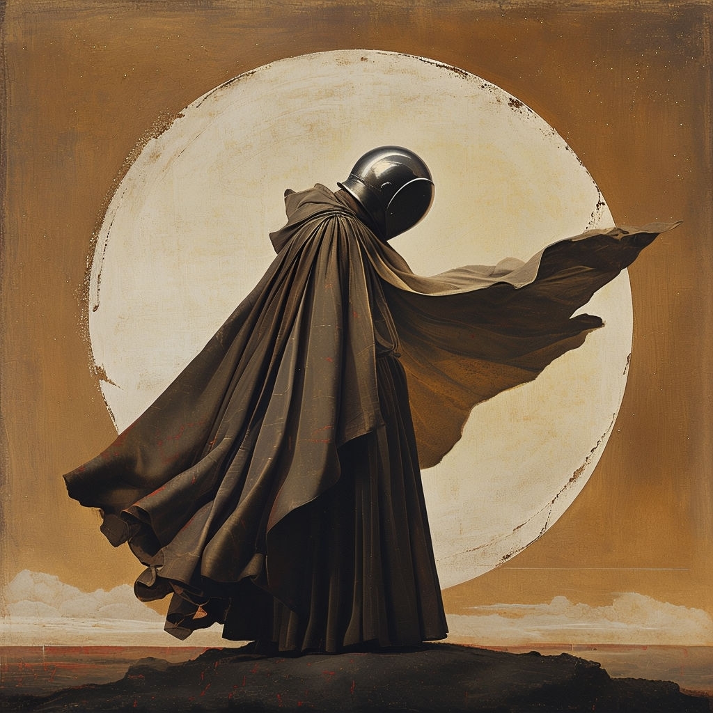 Mysterious Figure in Baroque Style Artwork T-Shirt