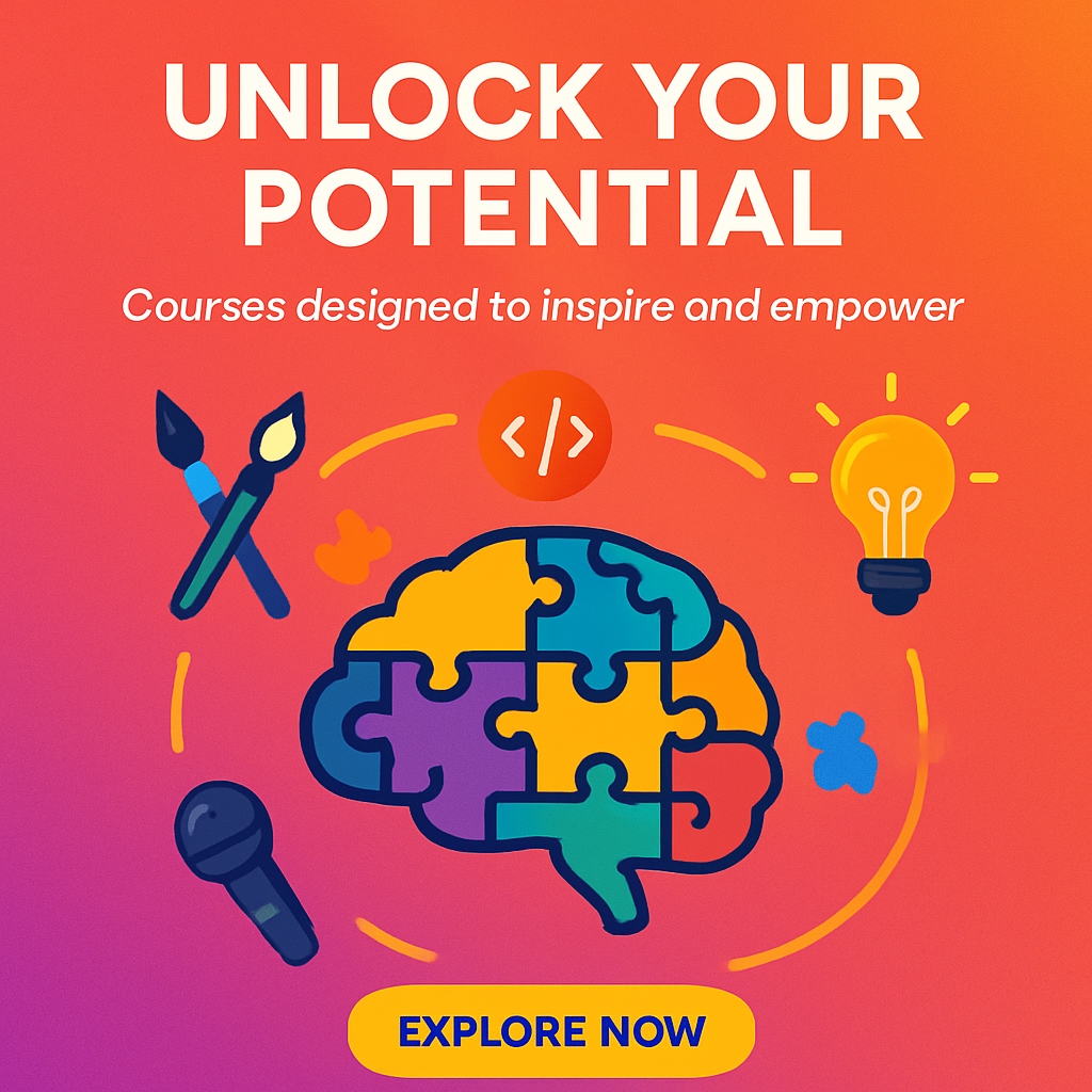 Unlock Your Potential Educational Courses Banner Ad
