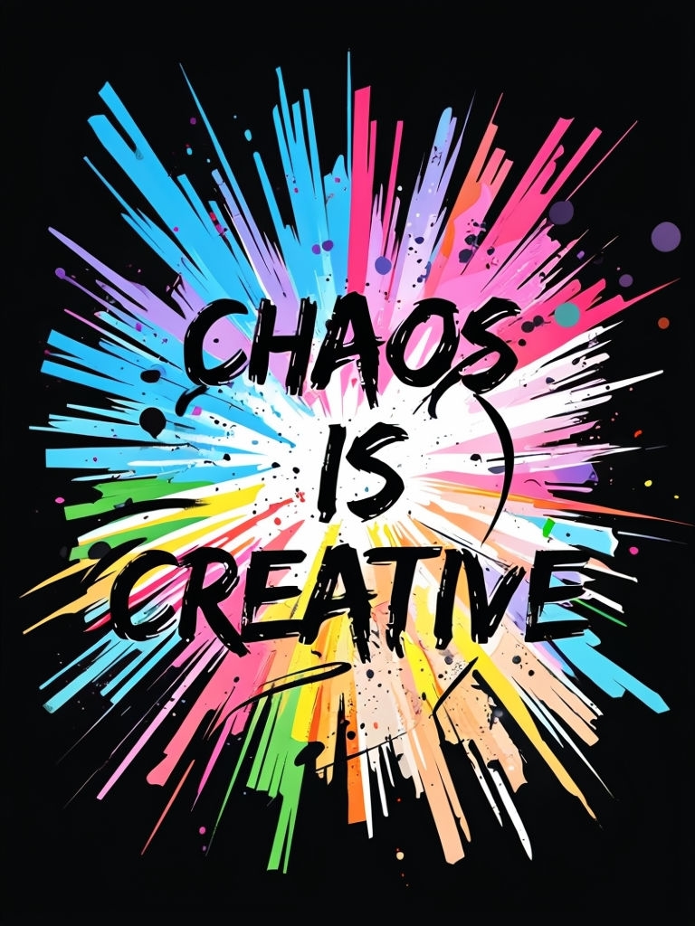 Vibrant Chaos is Creative Abstract Art with Colorful Explosions Poster