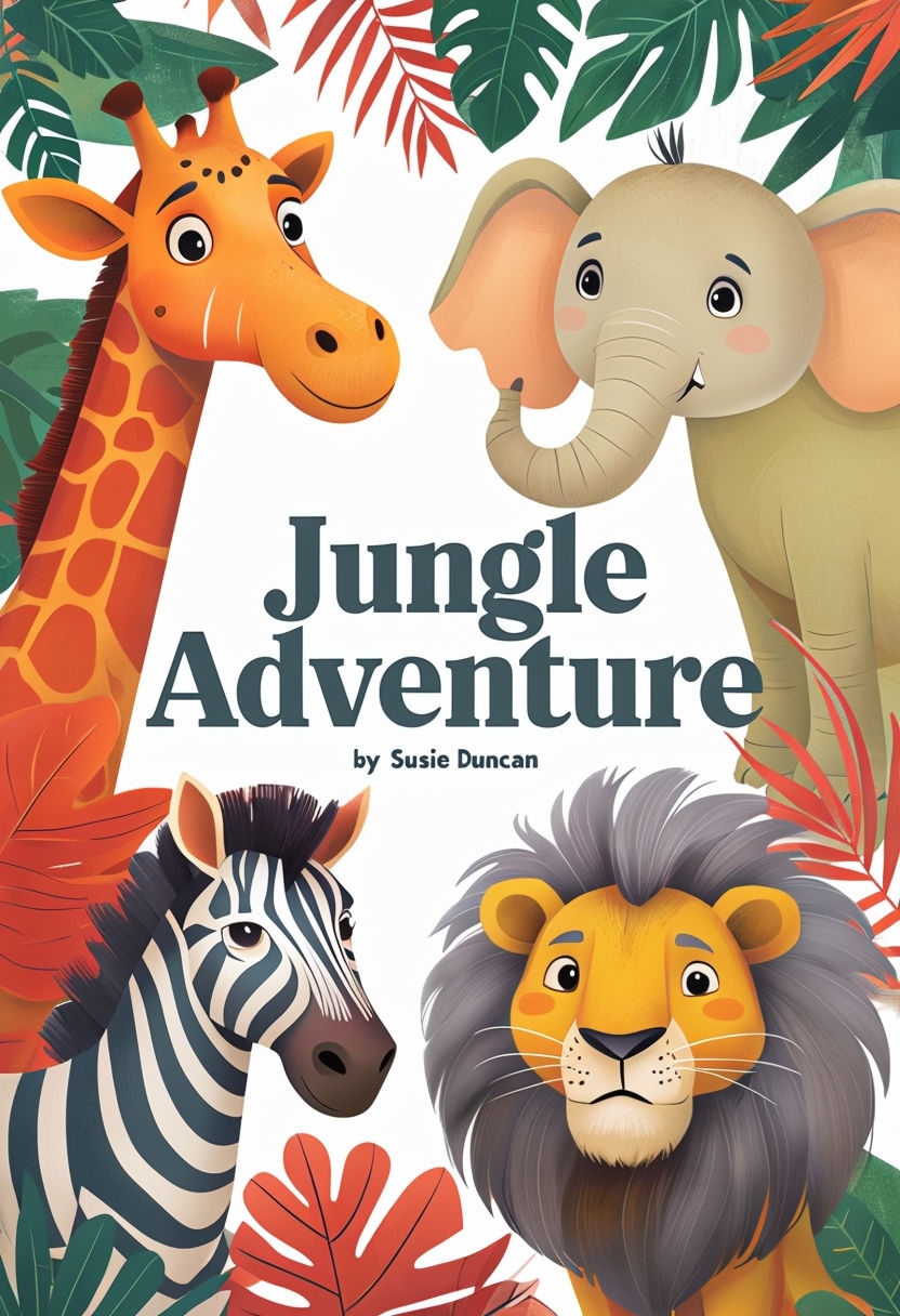 Whimsical Jungle Adventure Cover Art for EBook Cover - Playground