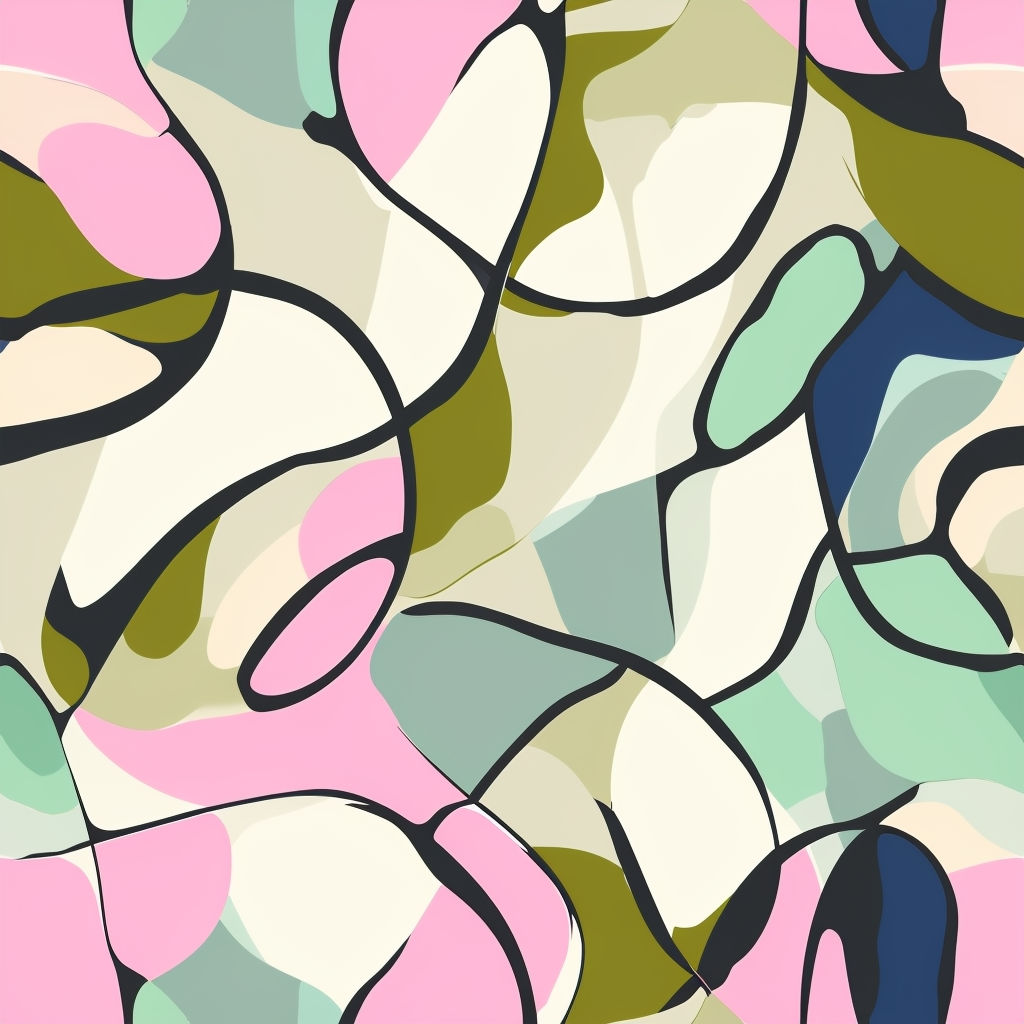 Colorful Abstract Leaf-Inspired Seamless Pattern Design