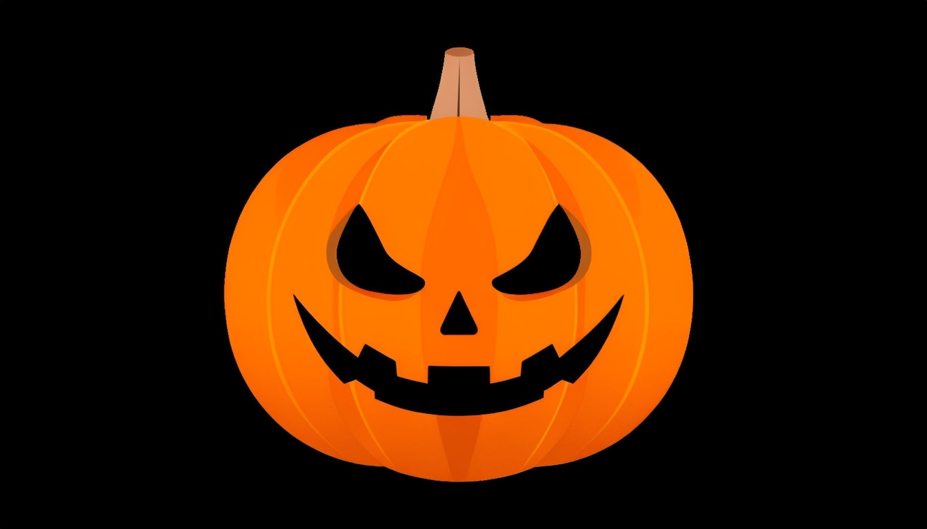Vibrant Jack-O'-Lantern Illustration for Halloween Virtual Backgrounds