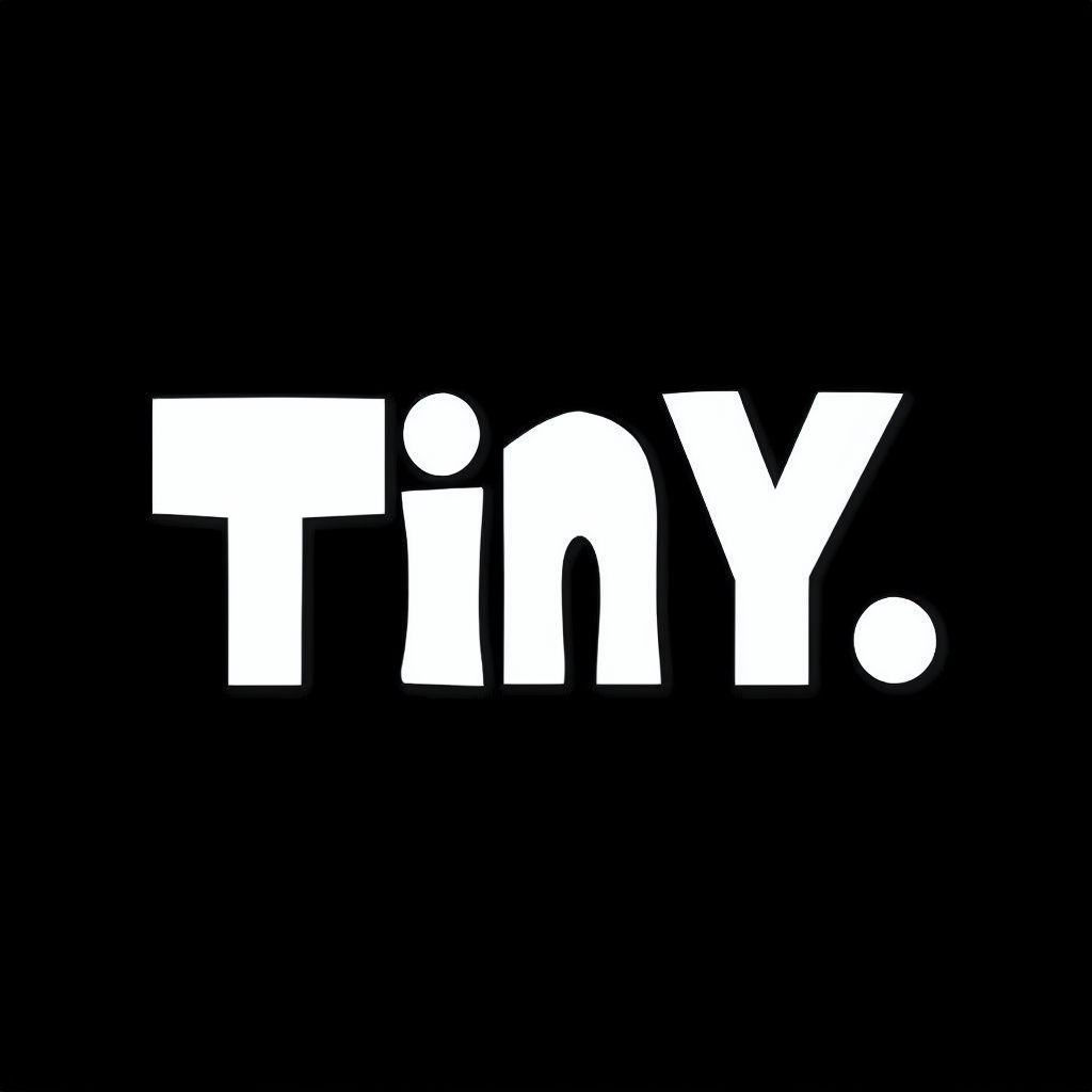 Minimalist Bold TINY Typography Design on Black Background Logo