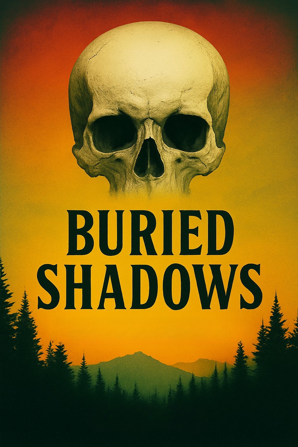 Buried Shadows Skull and Forest at Sunset EBook Cover