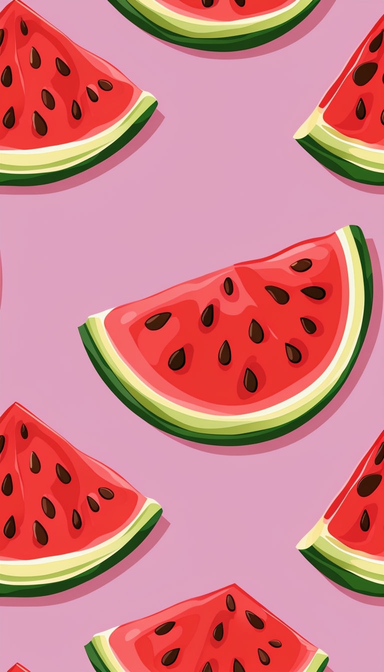 Vibrant Watermelon Slices Pattern on Light Pink Background Phone Case Cover