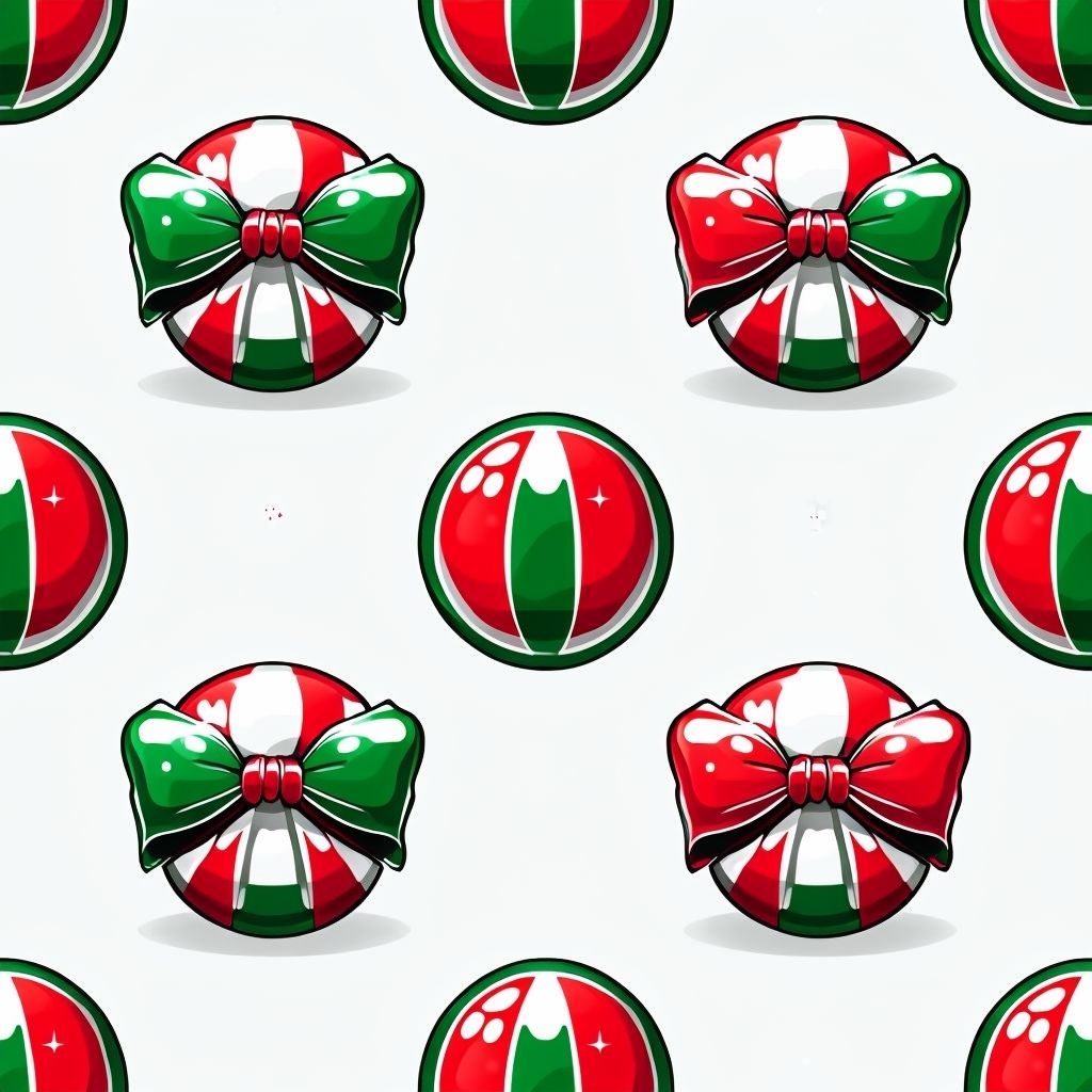 Vibrant Three-Dimensional Christmas Ornaments Seamless Pattern