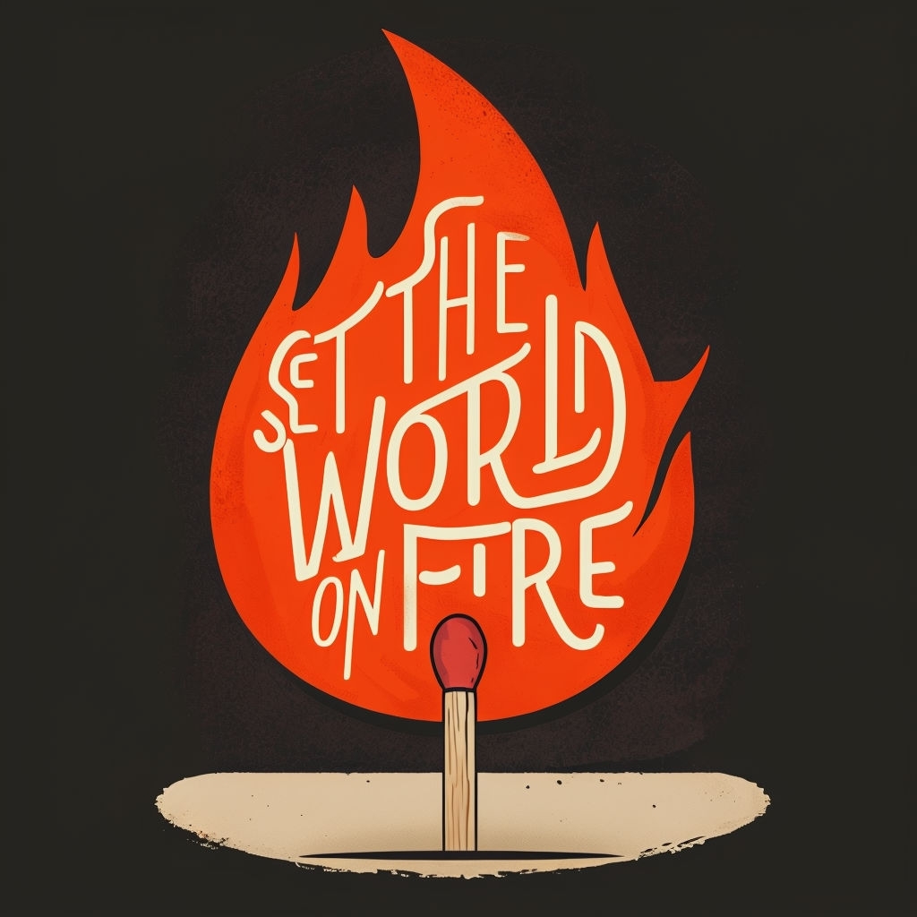 Set the World on Fire Bold Flame Graphic T-Shirt