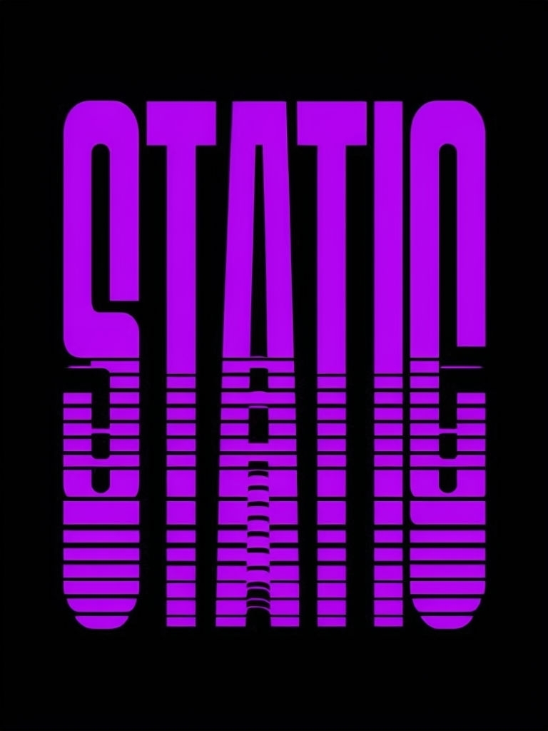 Electric Purple STATIC Graphic T-Shirt with Digital Distortion