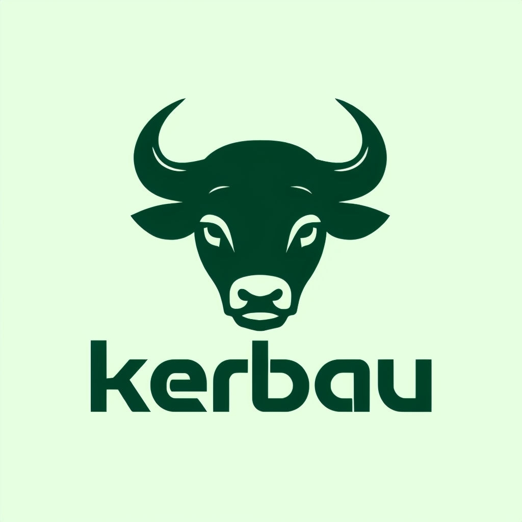 Minimalist Dark Green Buffalo Head Logo Design for Branding Logo
