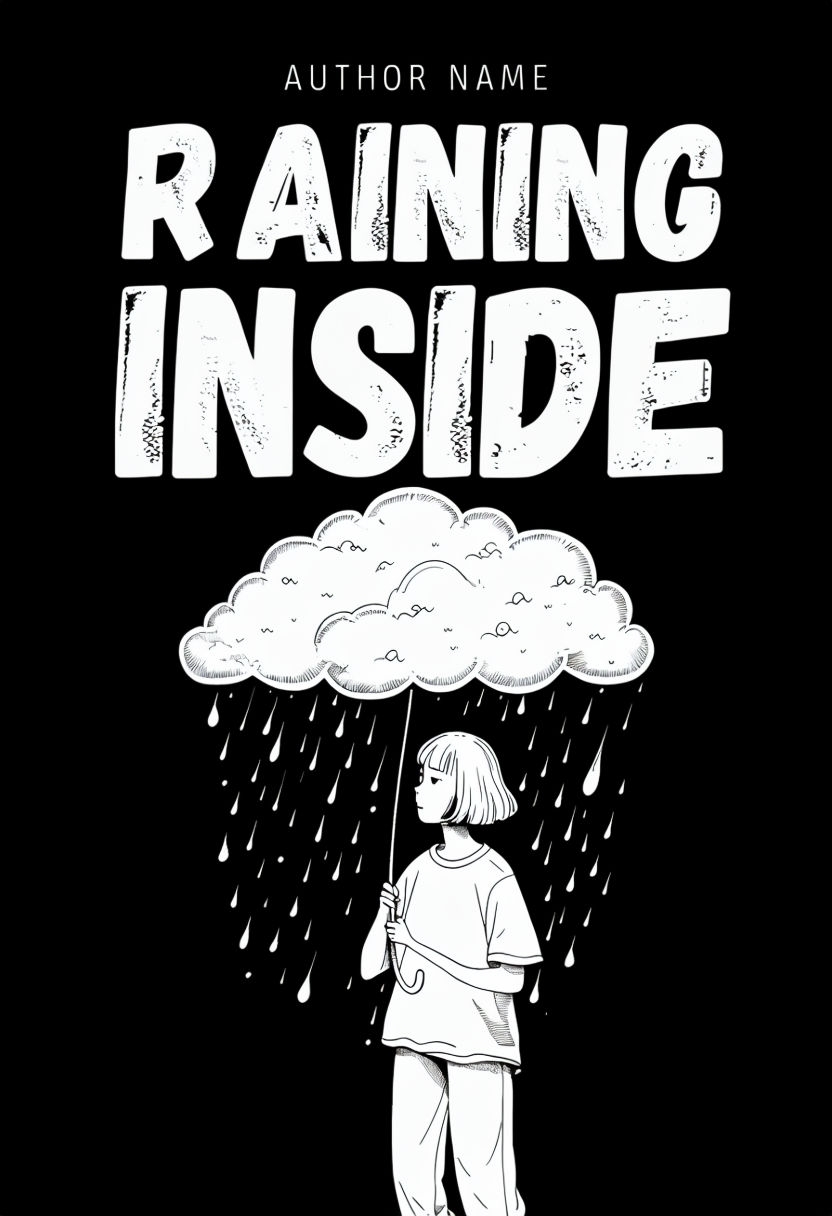 Raining Inside Inspirational Book Cover featuring Cloud Umbrella EBook Cover
