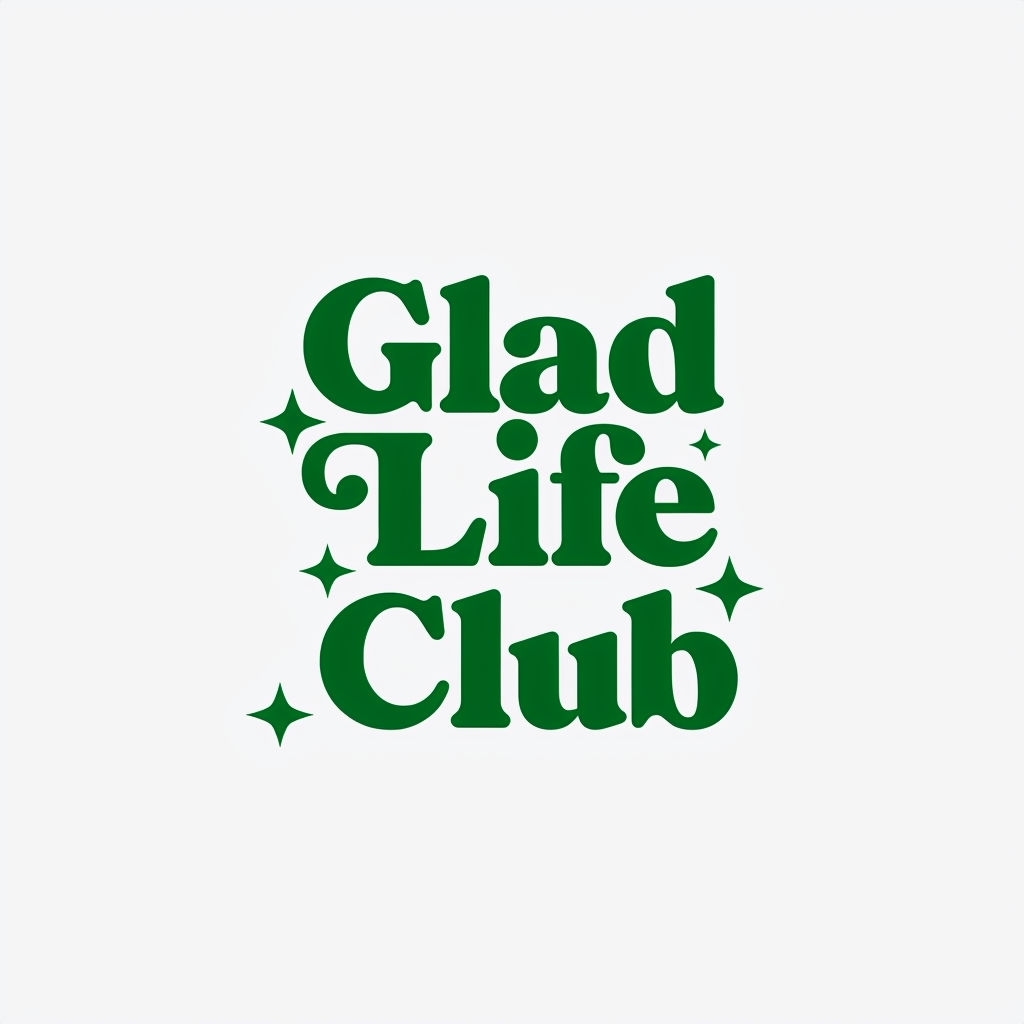 Glad Life Club Minimalist Typography Design Hat