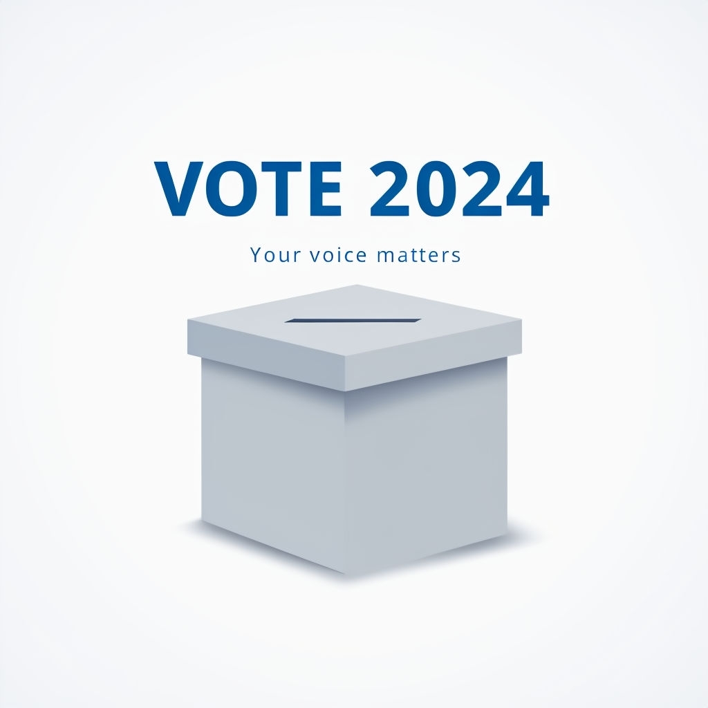 Minimalist Vote 2024 Ballot Box Graphic Poster