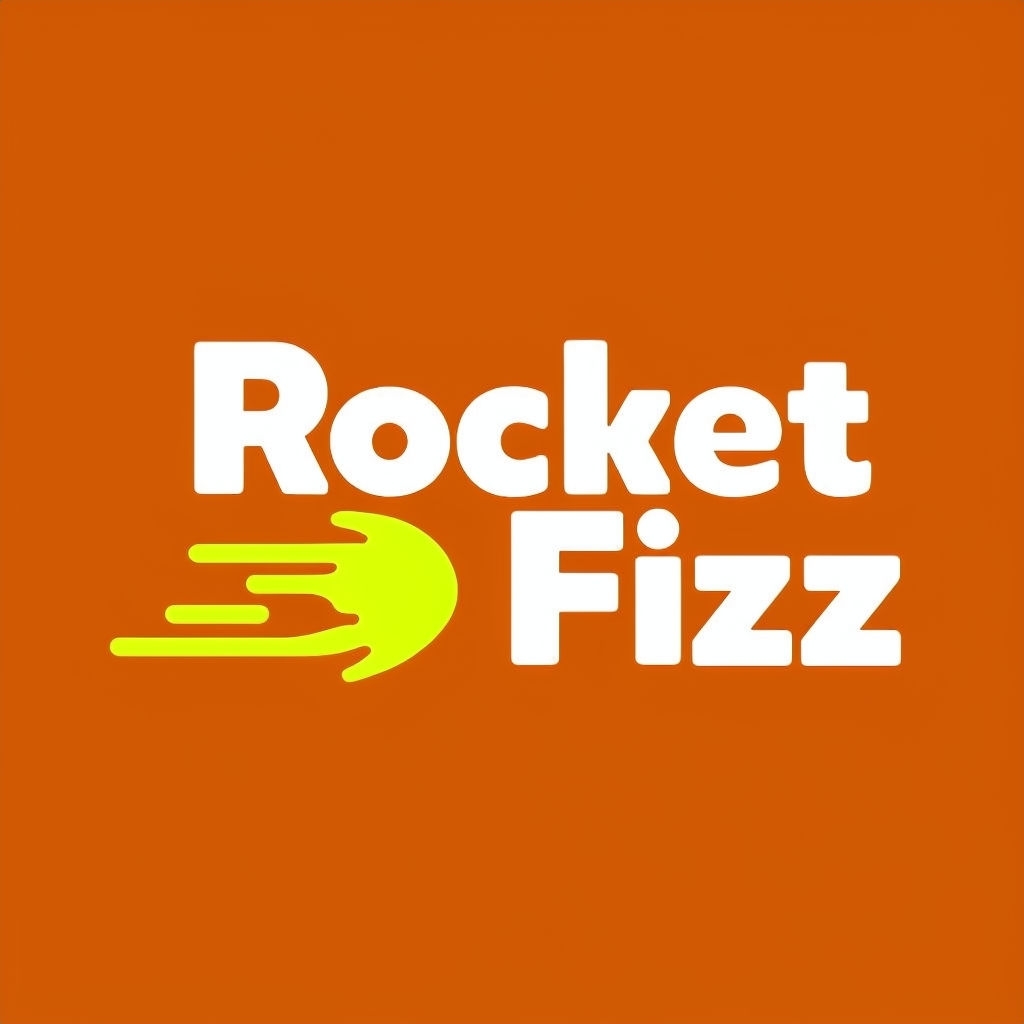 Playful Retro Rocket Fizz Logo with Candy Store Vibes