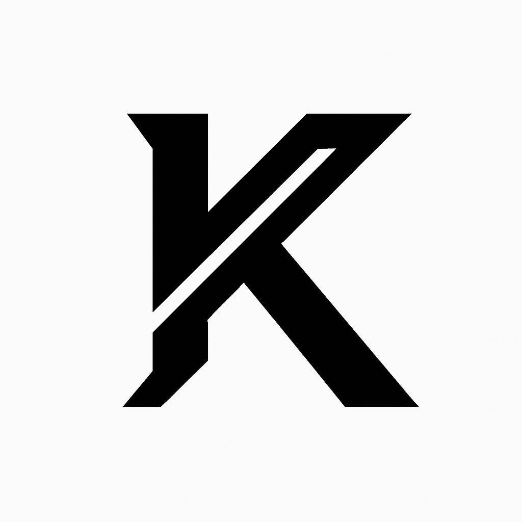 Stylish Black Letter K Monogram Design on White Background Monogram