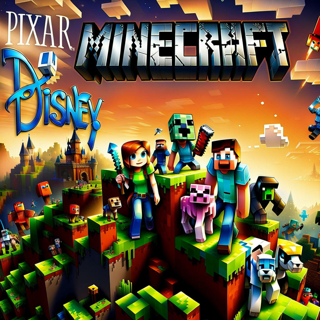 Disney Pixar Minecraft poster with title 