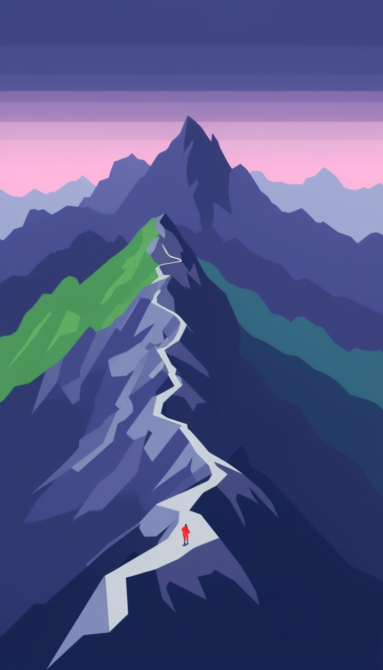 Serene Mountain Landscape with Hiker Adventure Phone Case Cover
