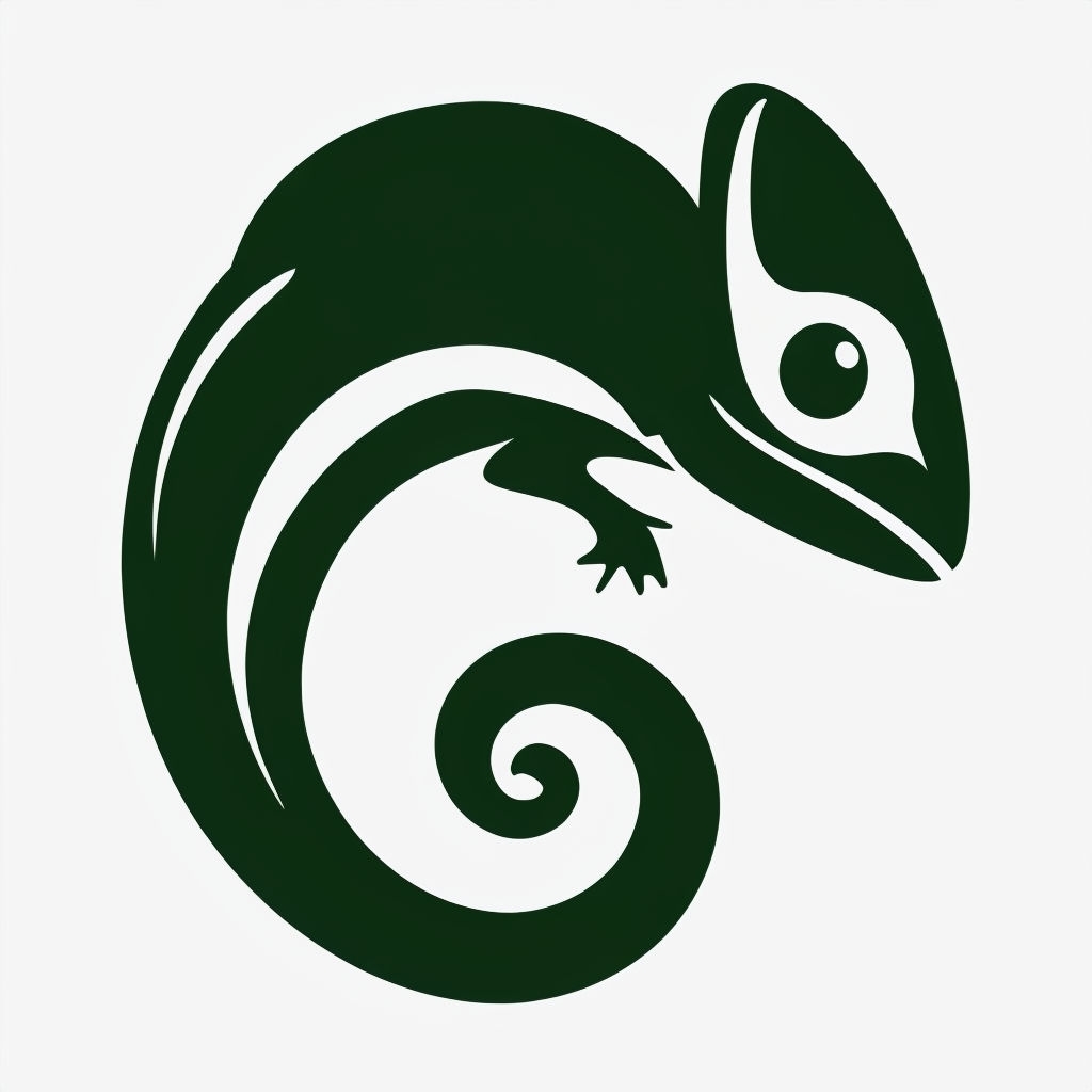 Minimalist Army Green Chameleon Silhouette Sticker