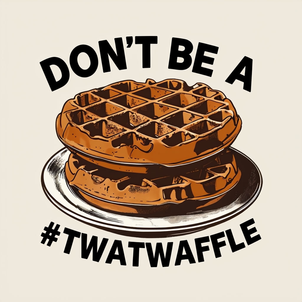 Don't Be A Twatwaffle Vintage Waffle Illustration T-Shirt