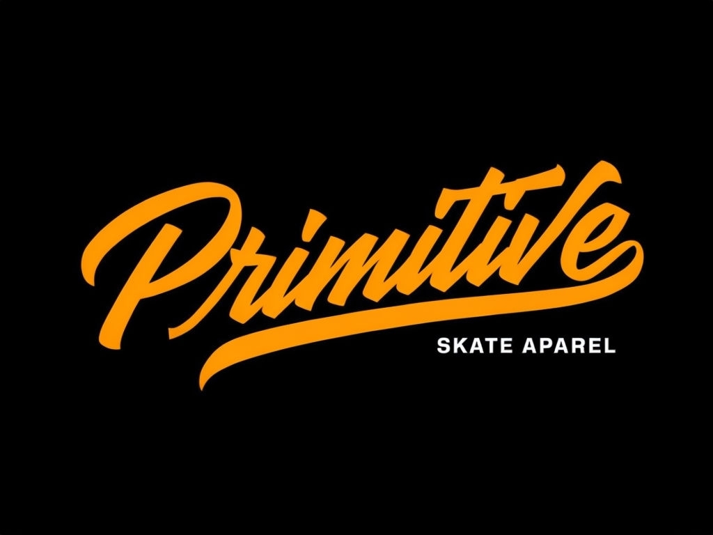 Modern Amber Yellow Primitive Skate Apparel Logo Design