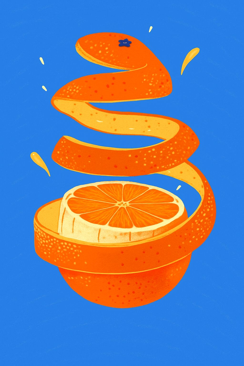 Minimalist Orange Fruit Illustration with Juicy Peels T-Shirt