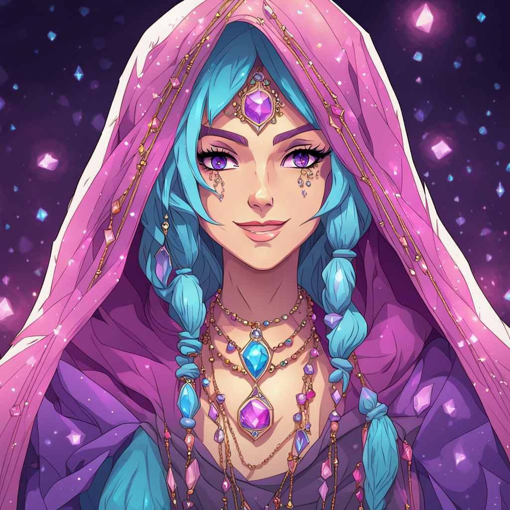 A mystic anime young female gypsy wearing a hood by Carlos Eduardo ...