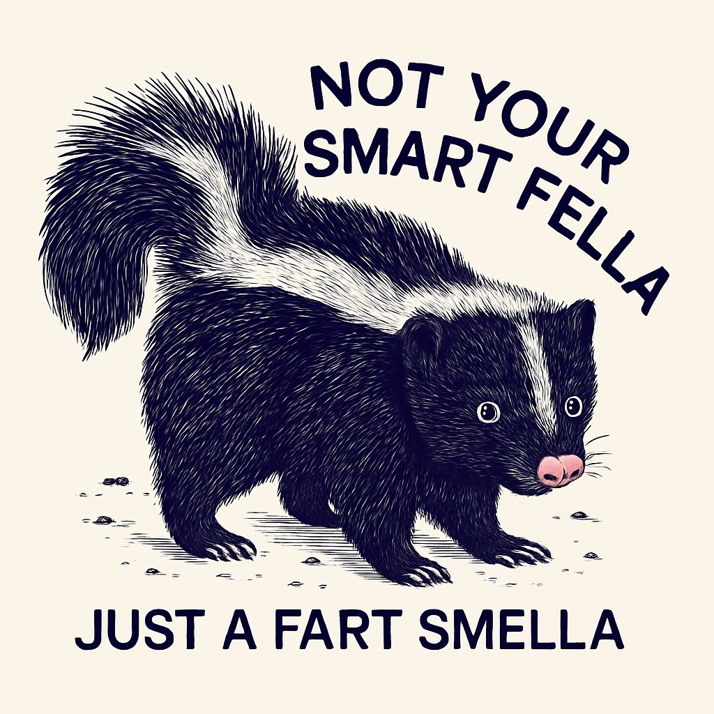 Playful Skunk Illustration with Humorous Text T-Shirt