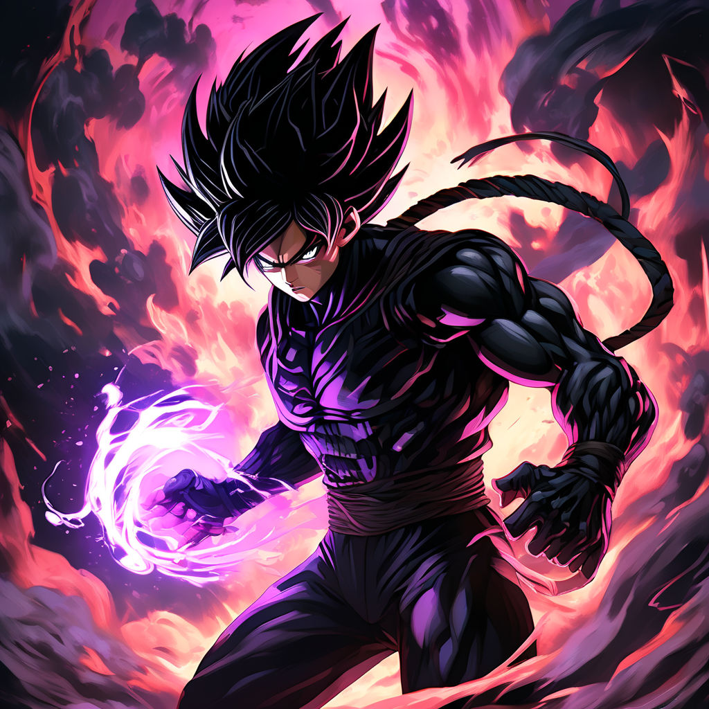 Goku black wearing the venom symbiote in the art style of dr... by ...