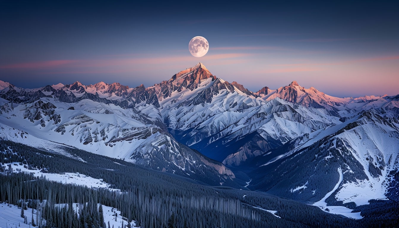 Serene Twilight Mountain Landscape Virtual Background